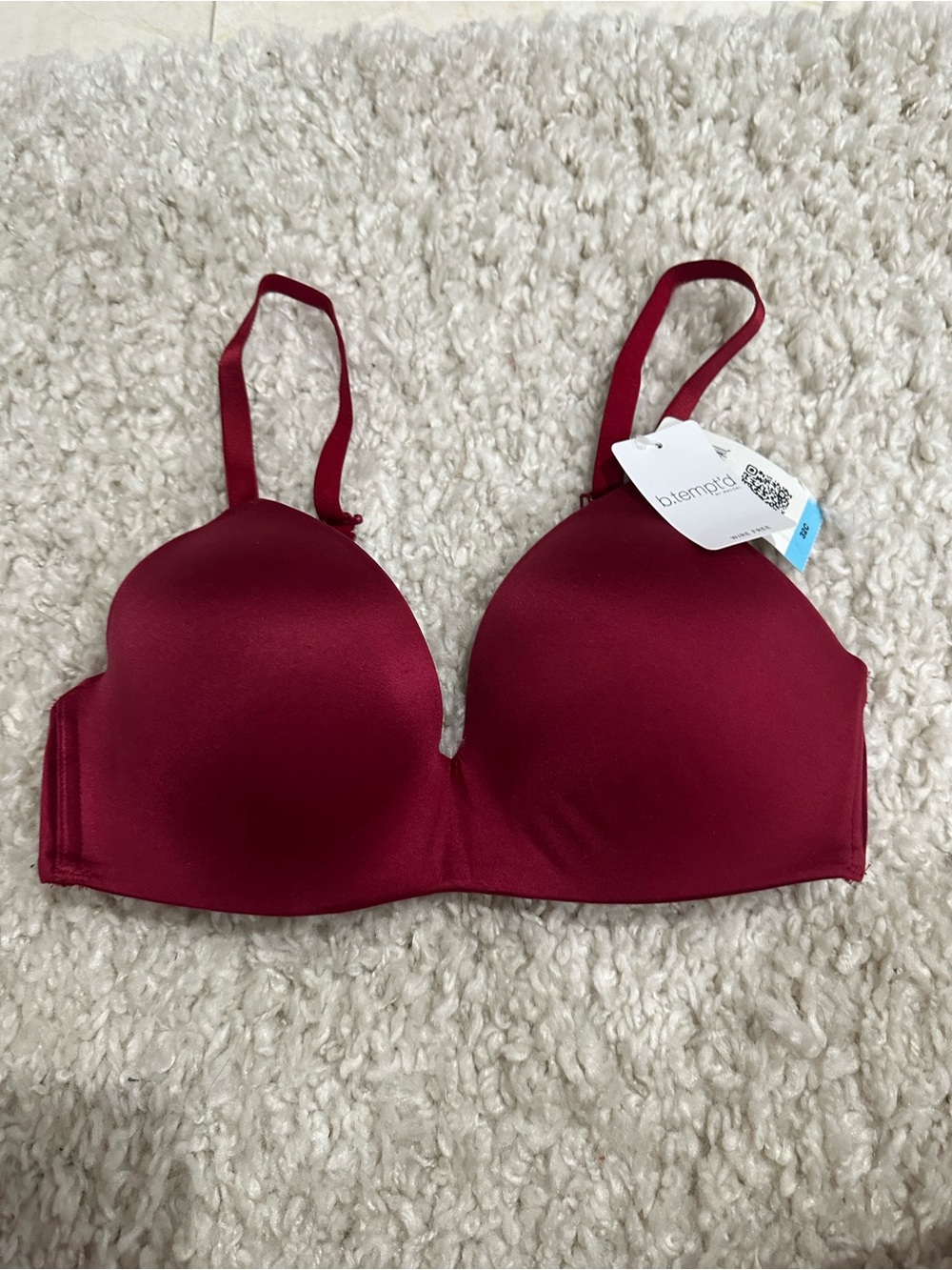 NWT b. Tempte’d Seamless Wireless T-Shirt Bra in Deep Wine Size 32C